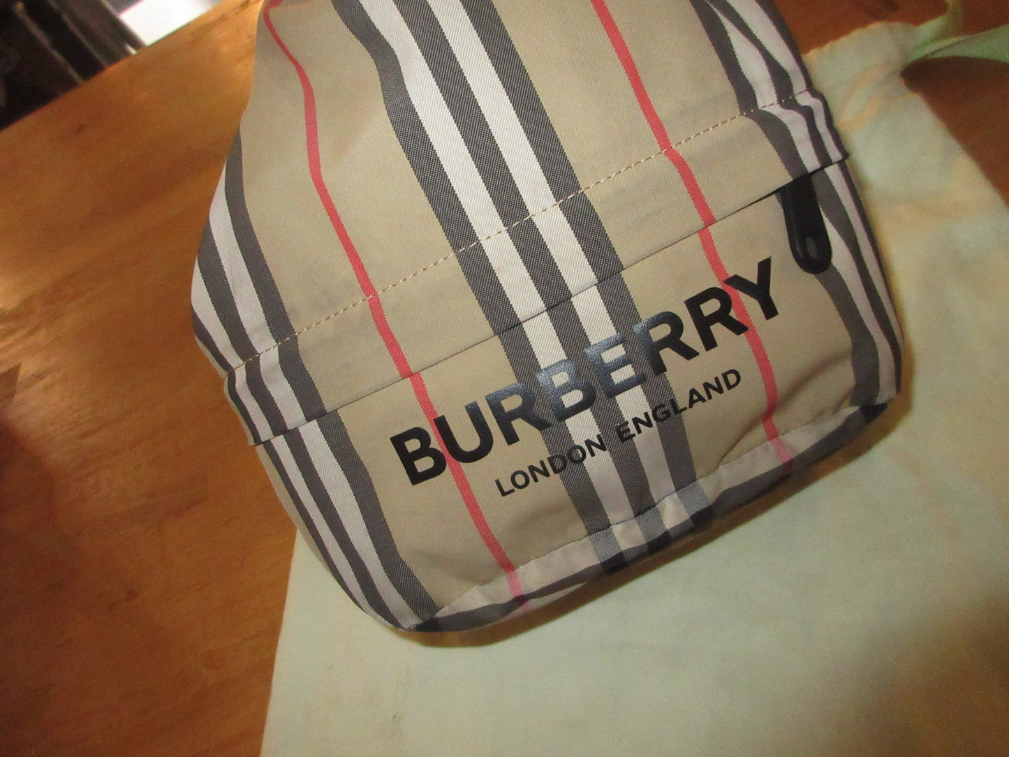 Burberry Packable Logo Drawstring Backpack