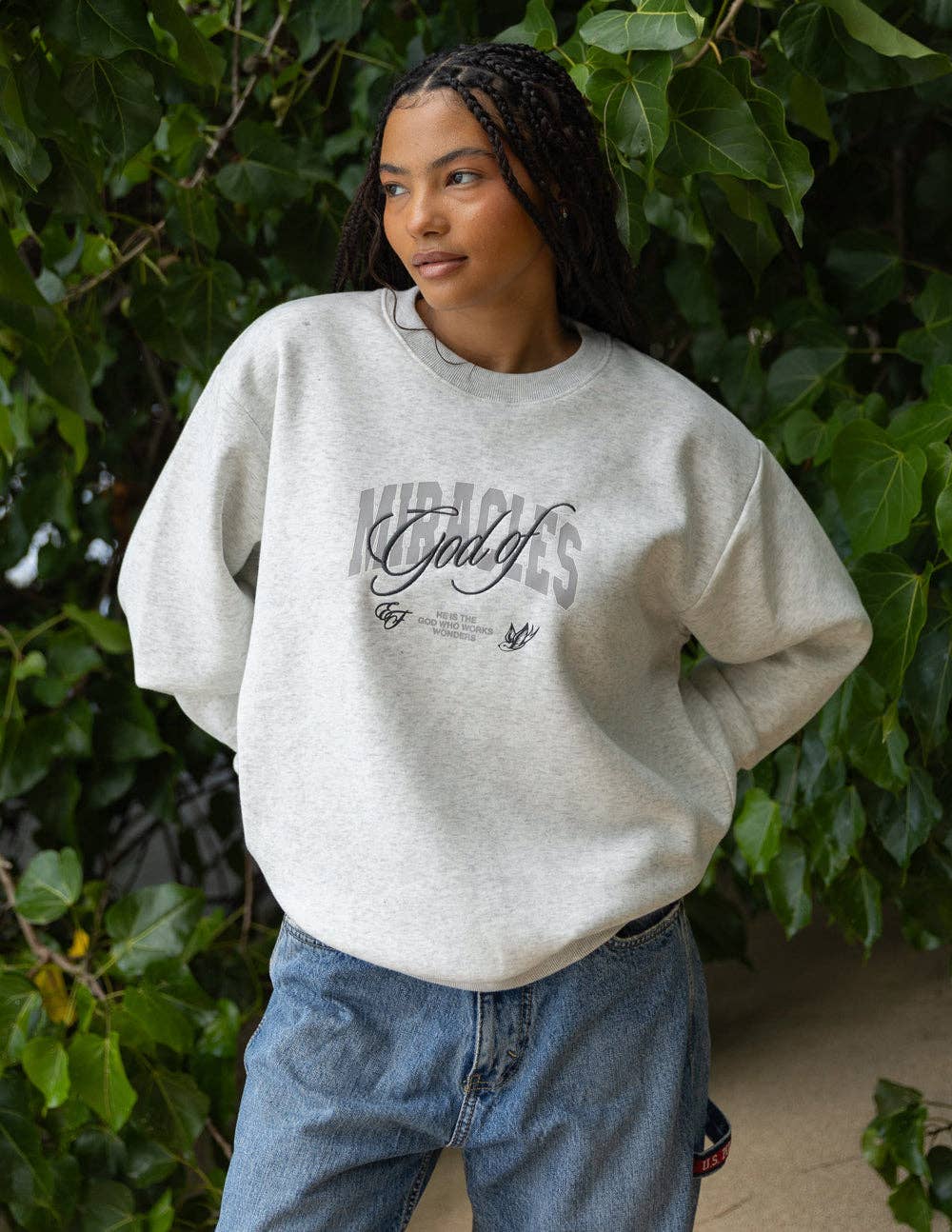 Elevated Faith - God of Miracles Unisex Crewneck: M