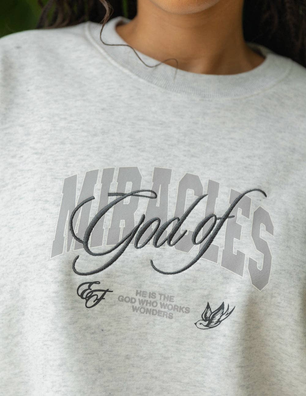 Elevated Faith - God of Miracles Unisex Crewneck: M