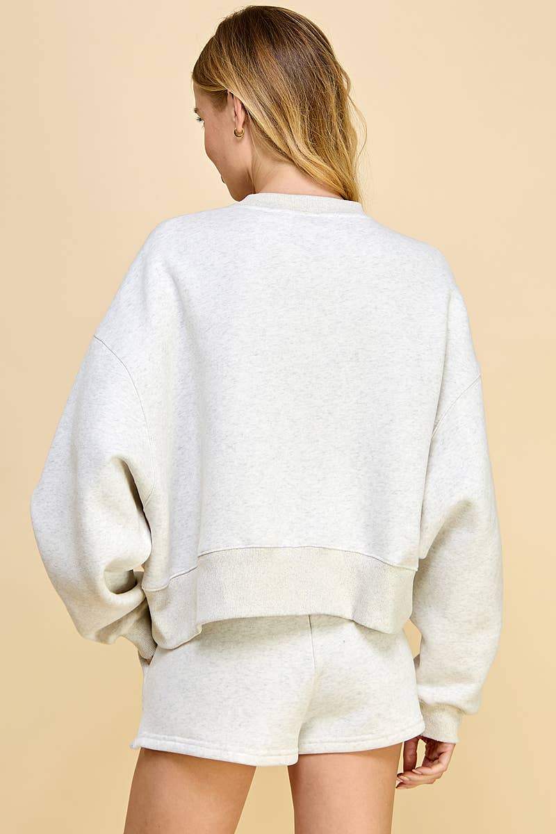 TCEC - CT7976-Dropped Shoulder Sweatshirt: Peach / S