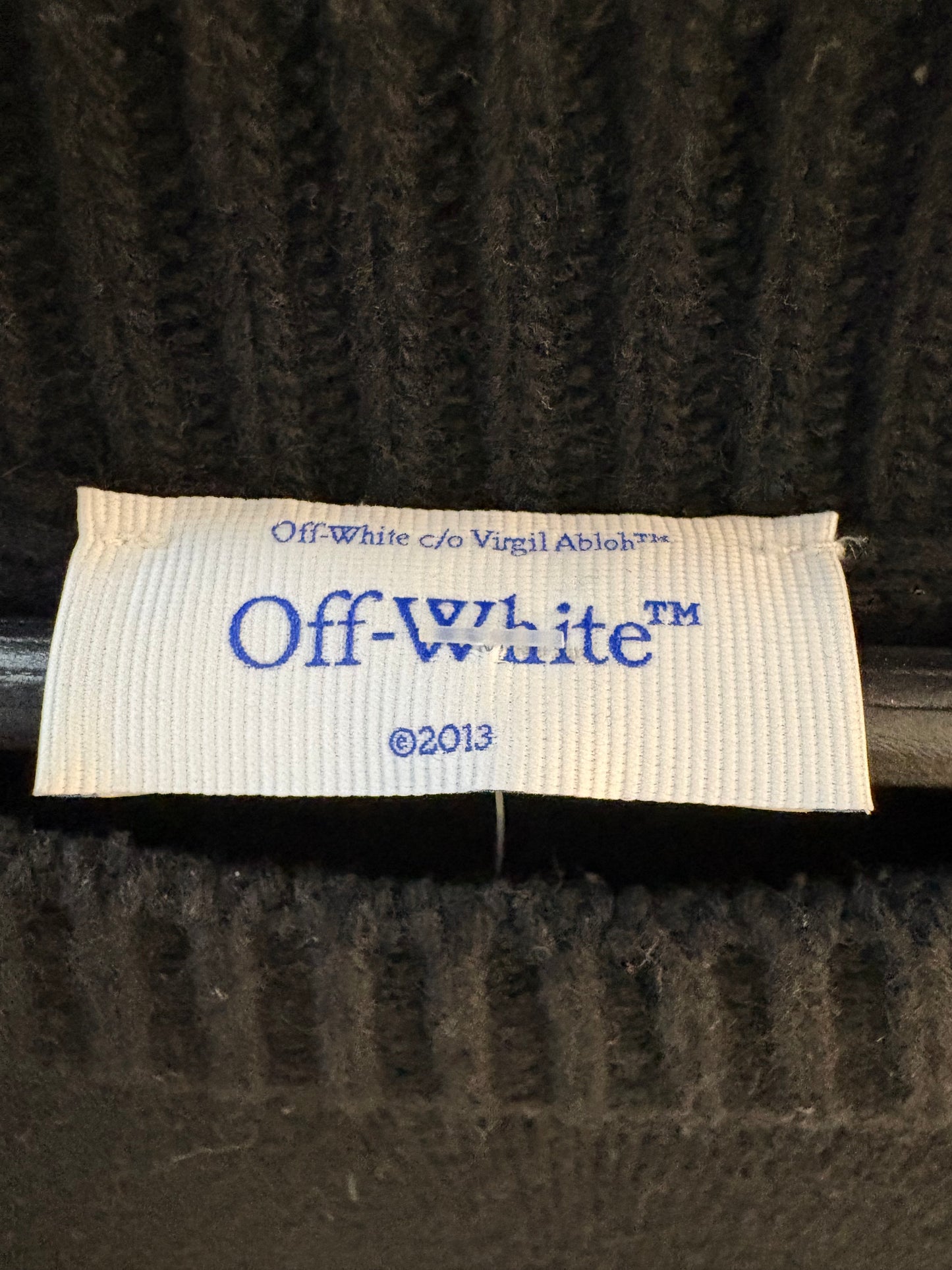 Off-White Shared Logo Wool Blend Sweater Black Cream