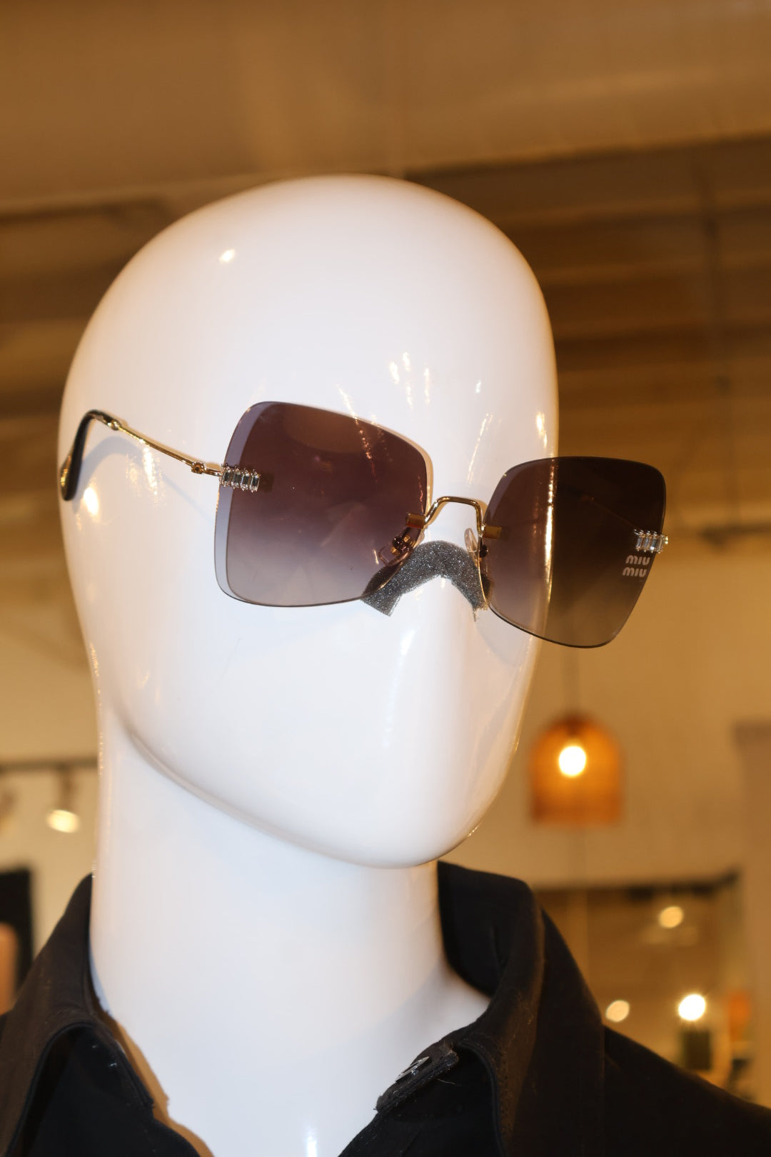 Miu Miu Rimless Square Gradient Sunglasses