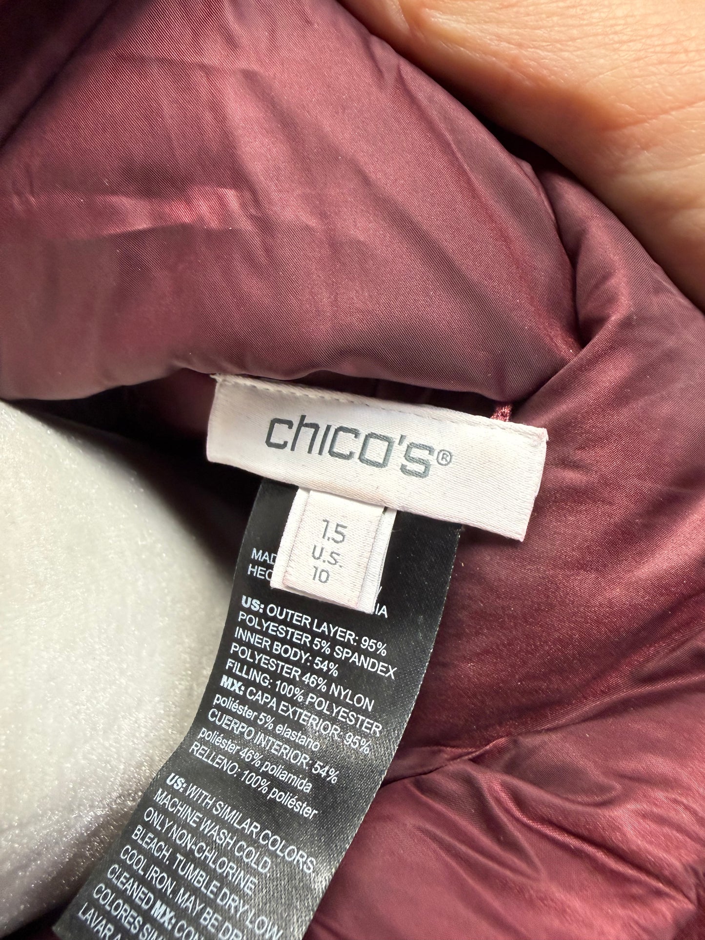 Chico’s Velvet Puffer Vest