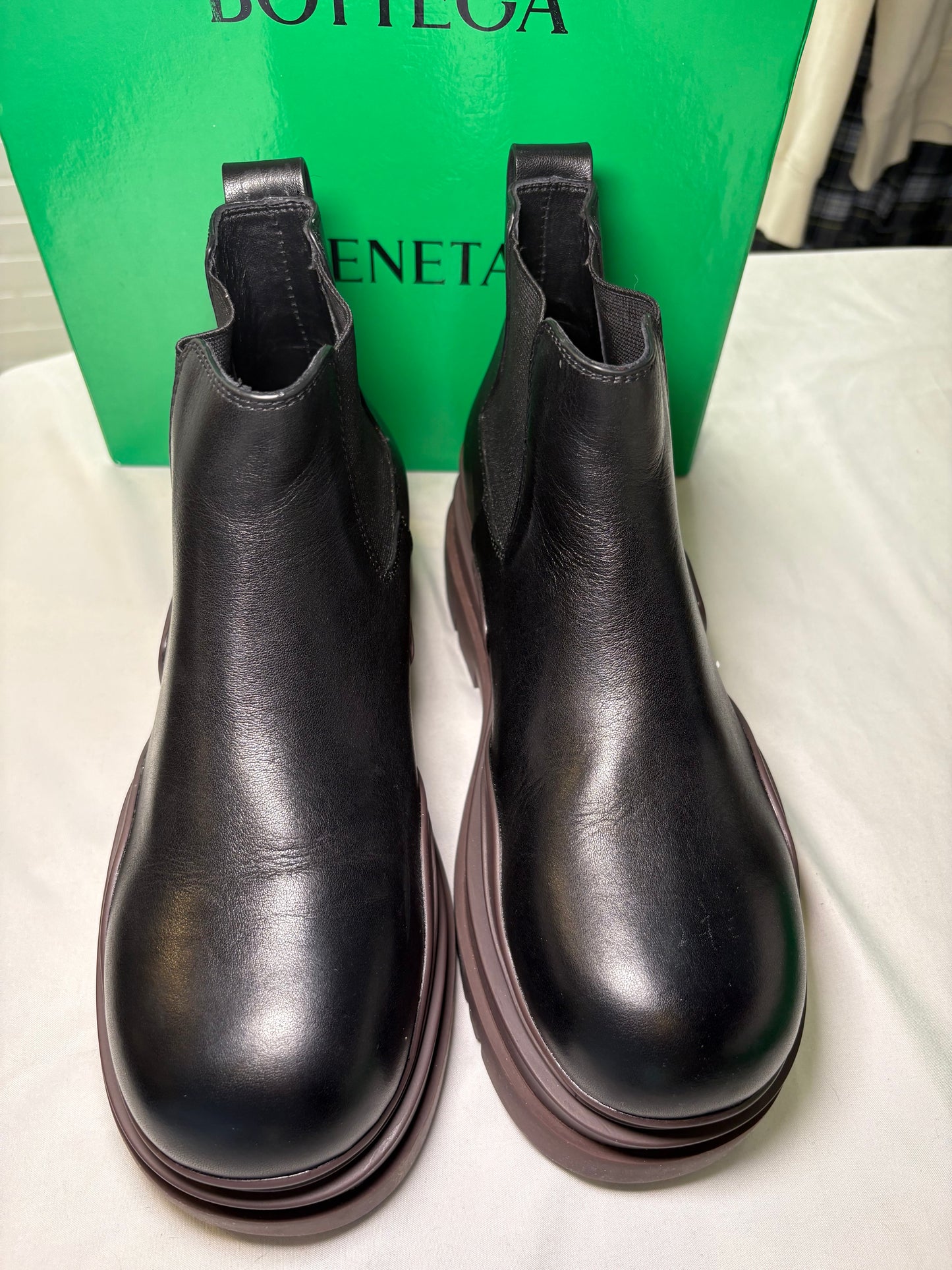 Bottega Veneta Chunky Chelsea Boots – Black Leather with Lug Sole (Made in Italy)