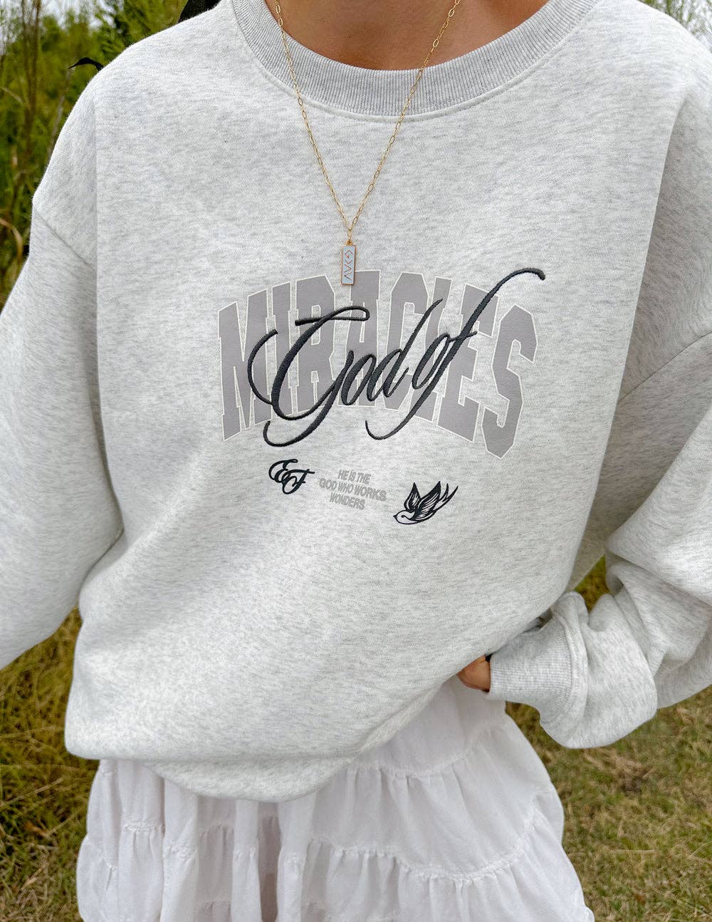 Elevated Faith - God of Miracles Unisex Crewneck: M