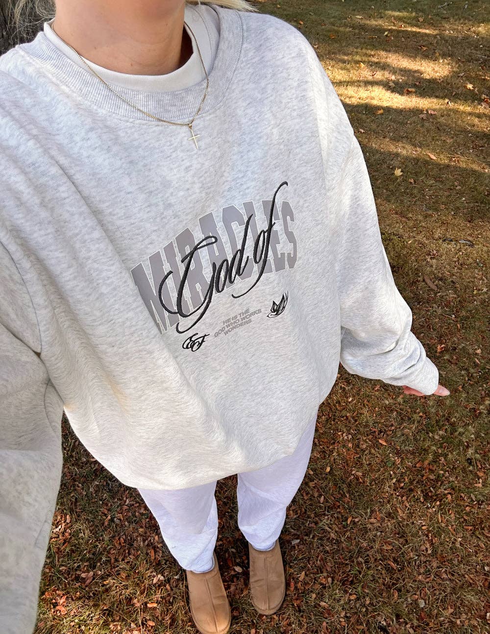 Elevated Faith - God of Miracles Unisex Crewneck: M