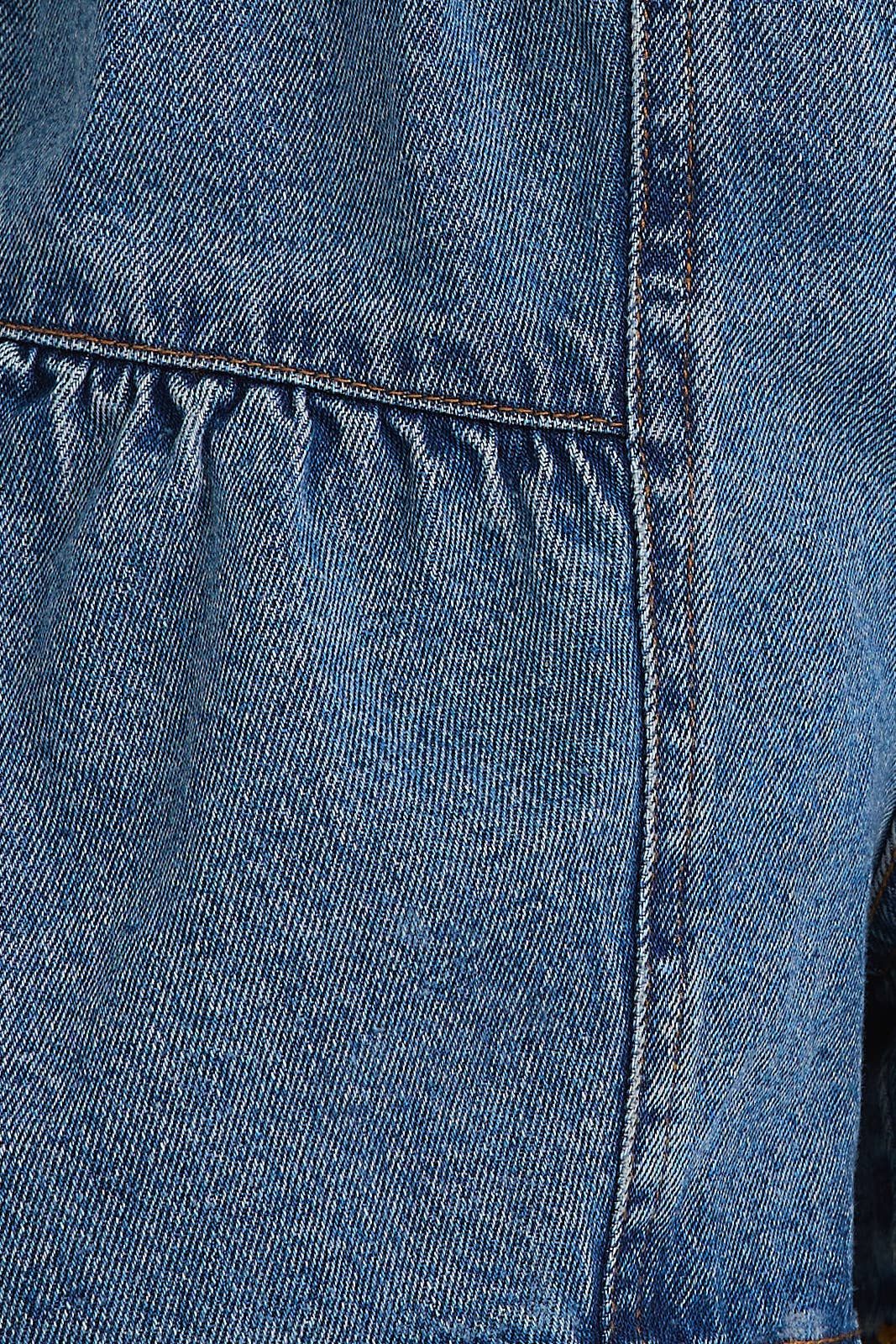 LE LIS - HIGH WAIST FLARE SHORTS: DENIM / L