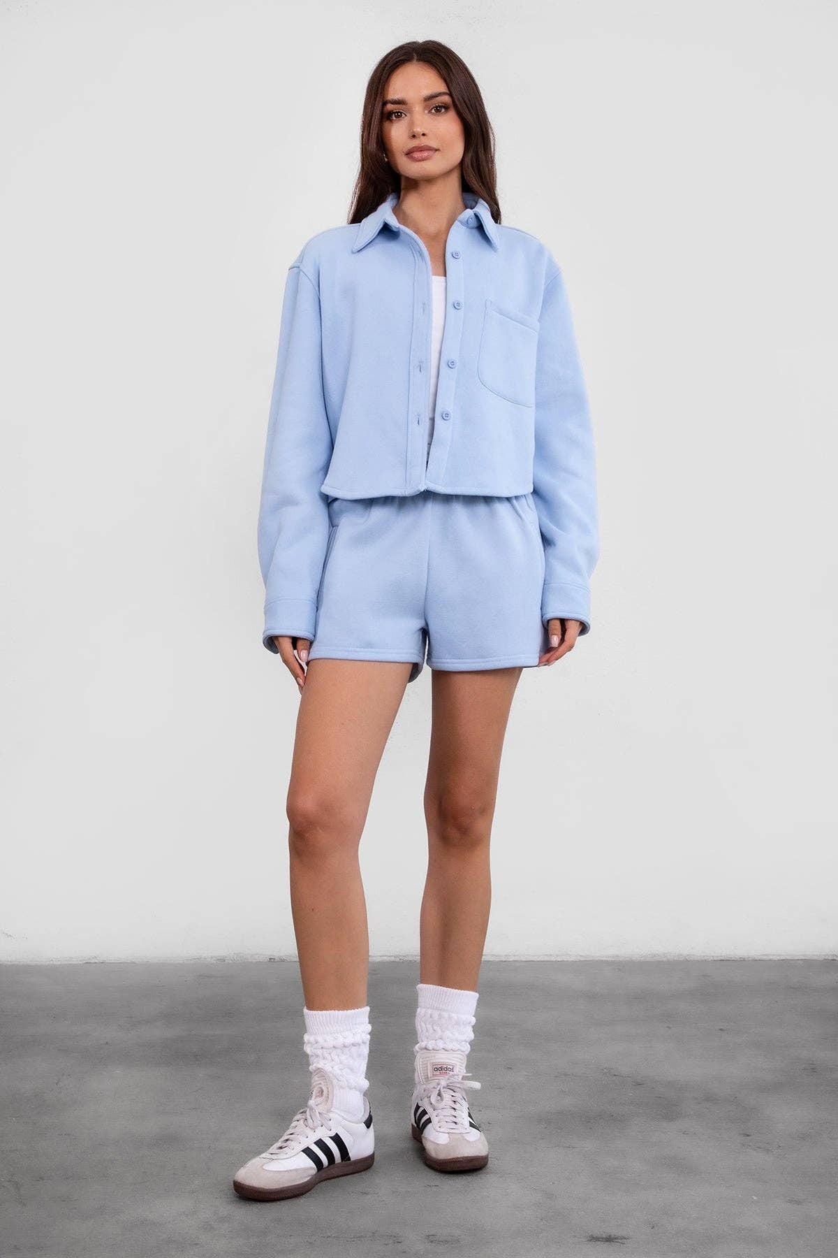 TICTOC - MOMO Plush Fleece Lounge High Waist Fleece Shorts: Blush / 3 SMALL 2 MEDIUM 1 LARGE