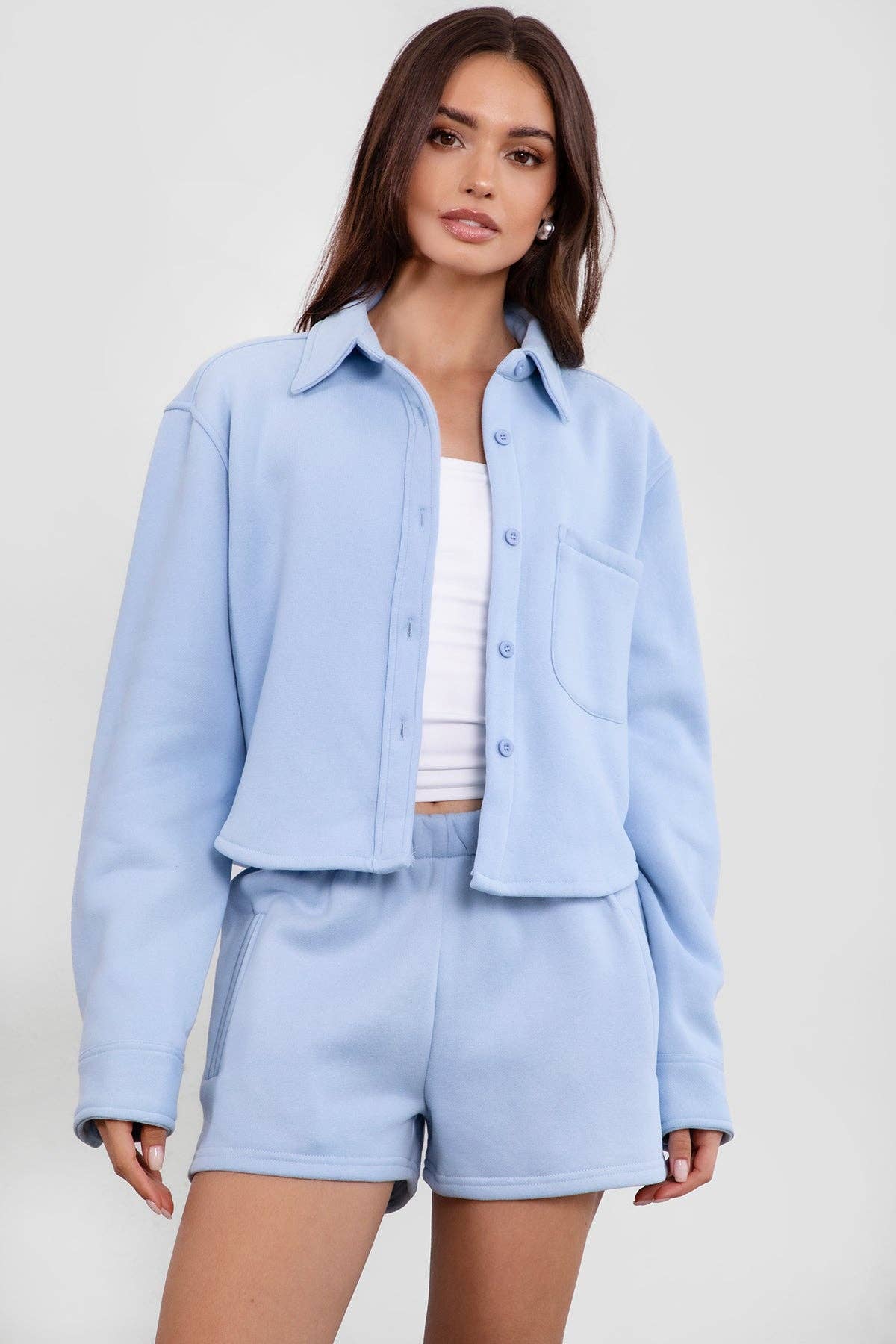 TICTOC - MOMO Plush Fleece Lounge High Waist Fleece Shorts: Blush / 3 SMALL 2 MEDIUM 1 LARGE
