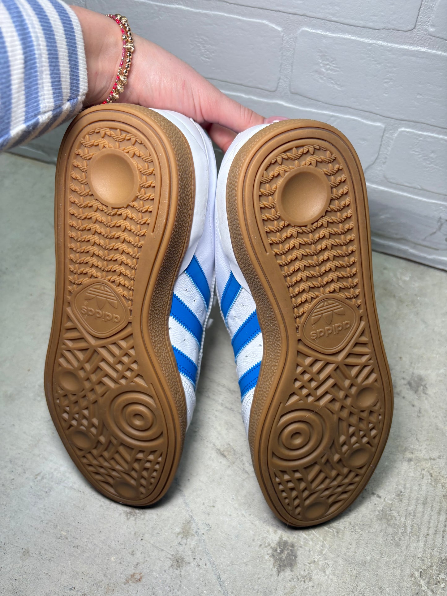 Adidas Samba White Blue Gum Sole Classic Sneakers