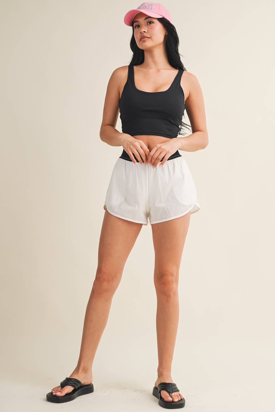 KIMBERLY C - Lightweight Shorts with Elastic Waistband: Black / S