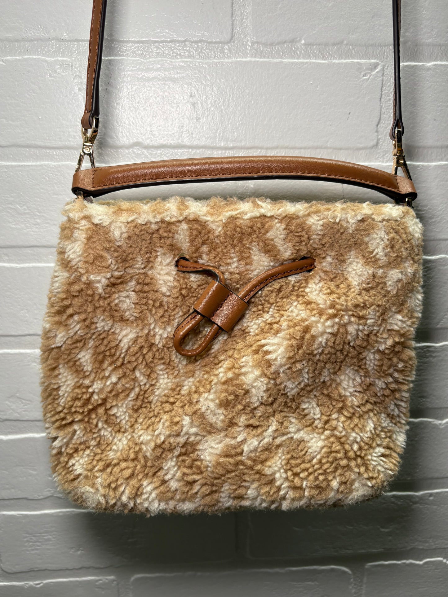 Michael Kors Shearling Check Crossbody Bag