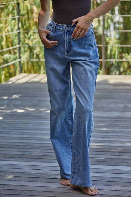 Perfect Cut Wide Leg Denim Jeans