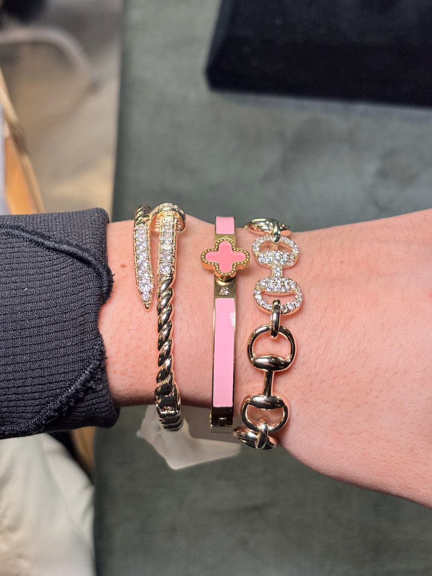 Valentine’s Day Pink Luxe Gold Bracelet Stack Gift Set