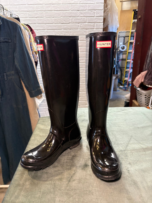 Hunter Original Tall Gloss Rain Boots – Black Waterproof Women’s