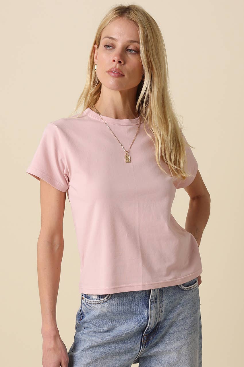 Olivaceous - Maia Classic Crewneck T-Shirt: White / Contemporary / S