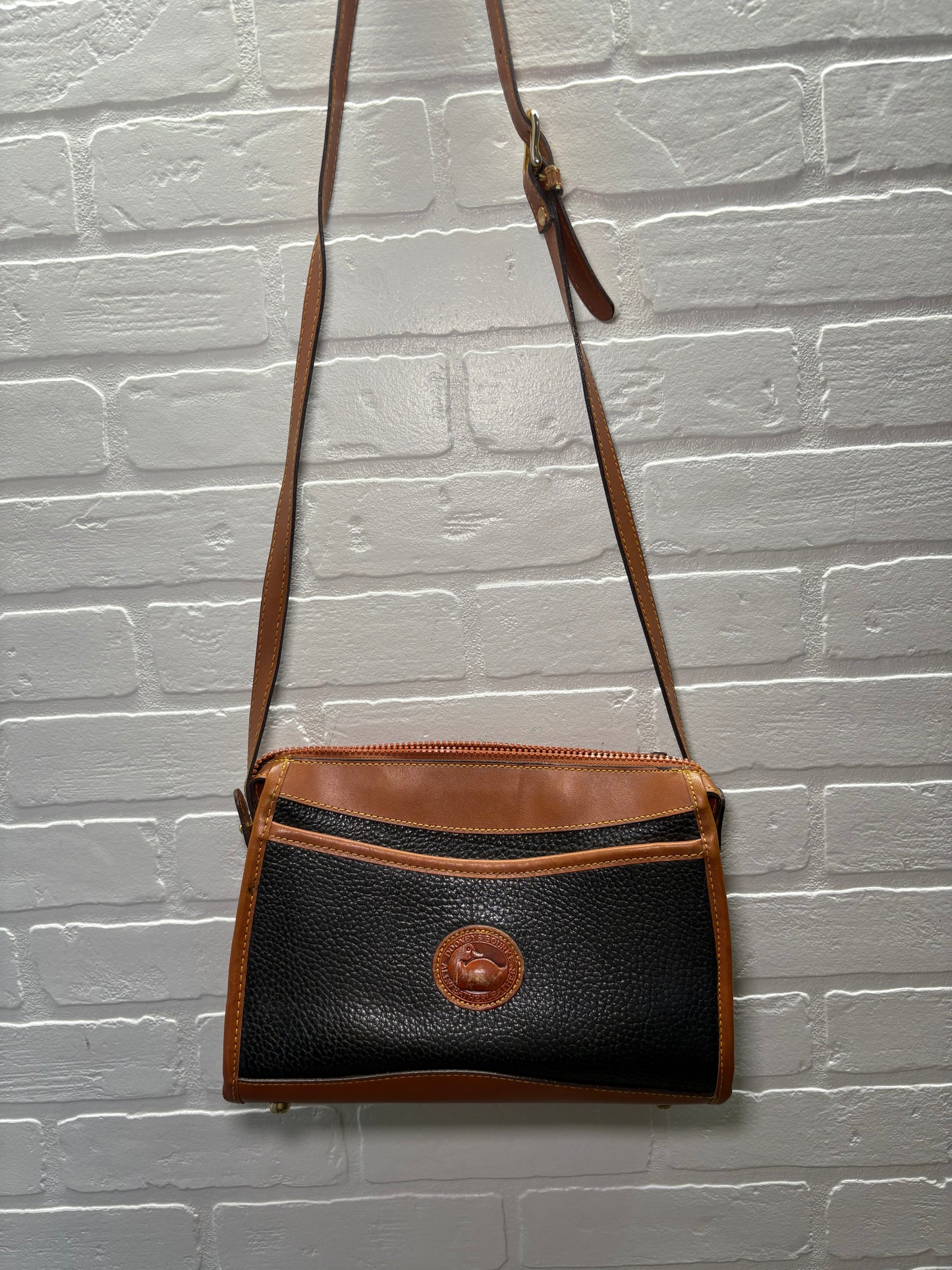 Dooney & Bourke Black Pebbled Leather Crossbody Shoulder Bag