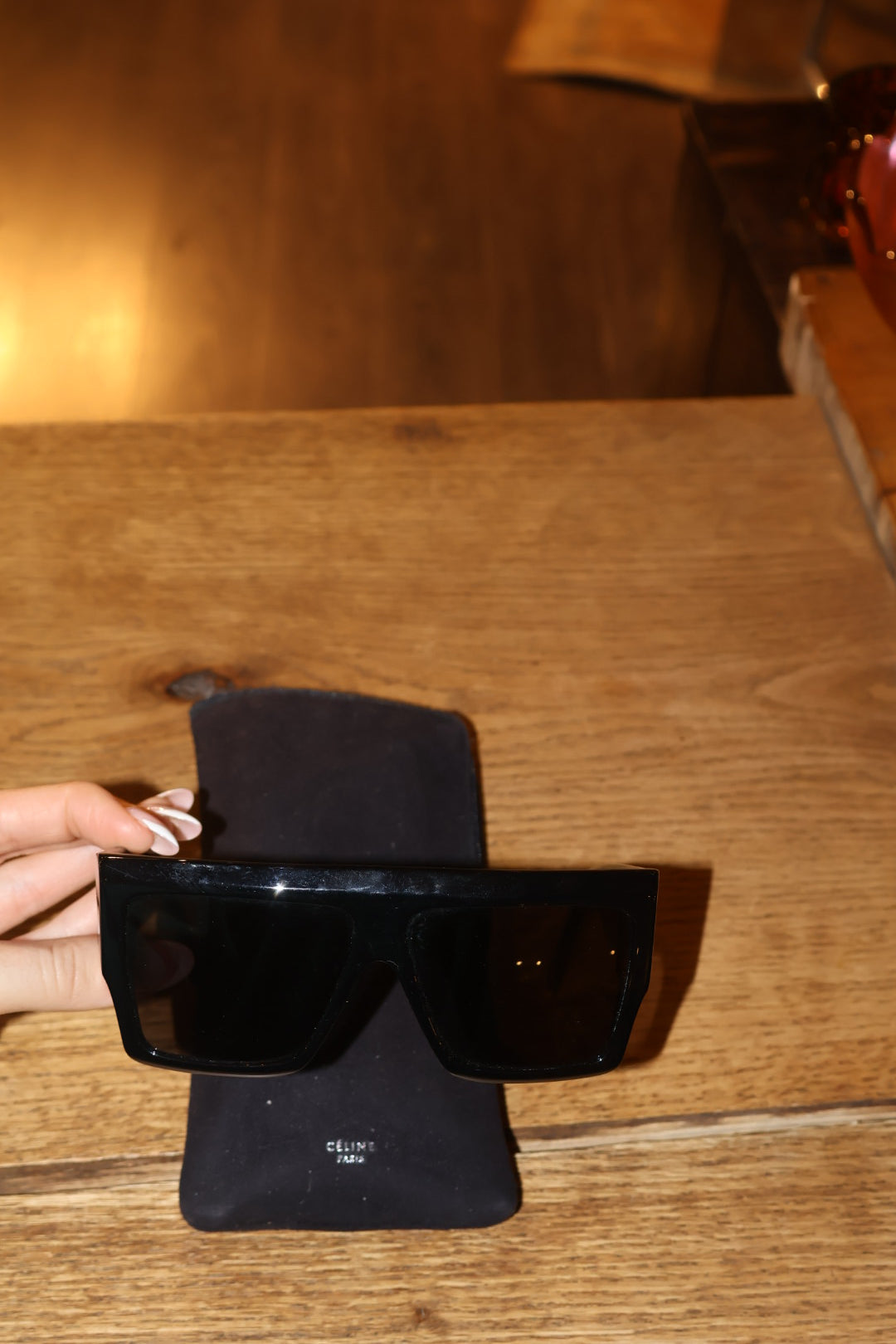 Celine Paris Oversized Black Shield Sunglasses – Designer Frame