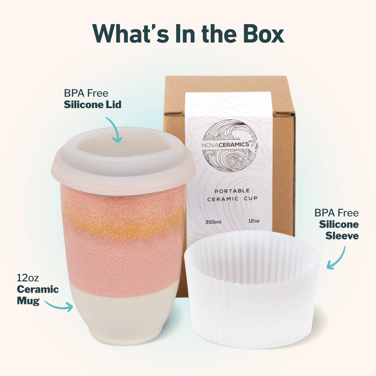 Ceramics Travel Mugs - Afterglow 12oz Ceramic Travel Mug – Reusable & Giftable