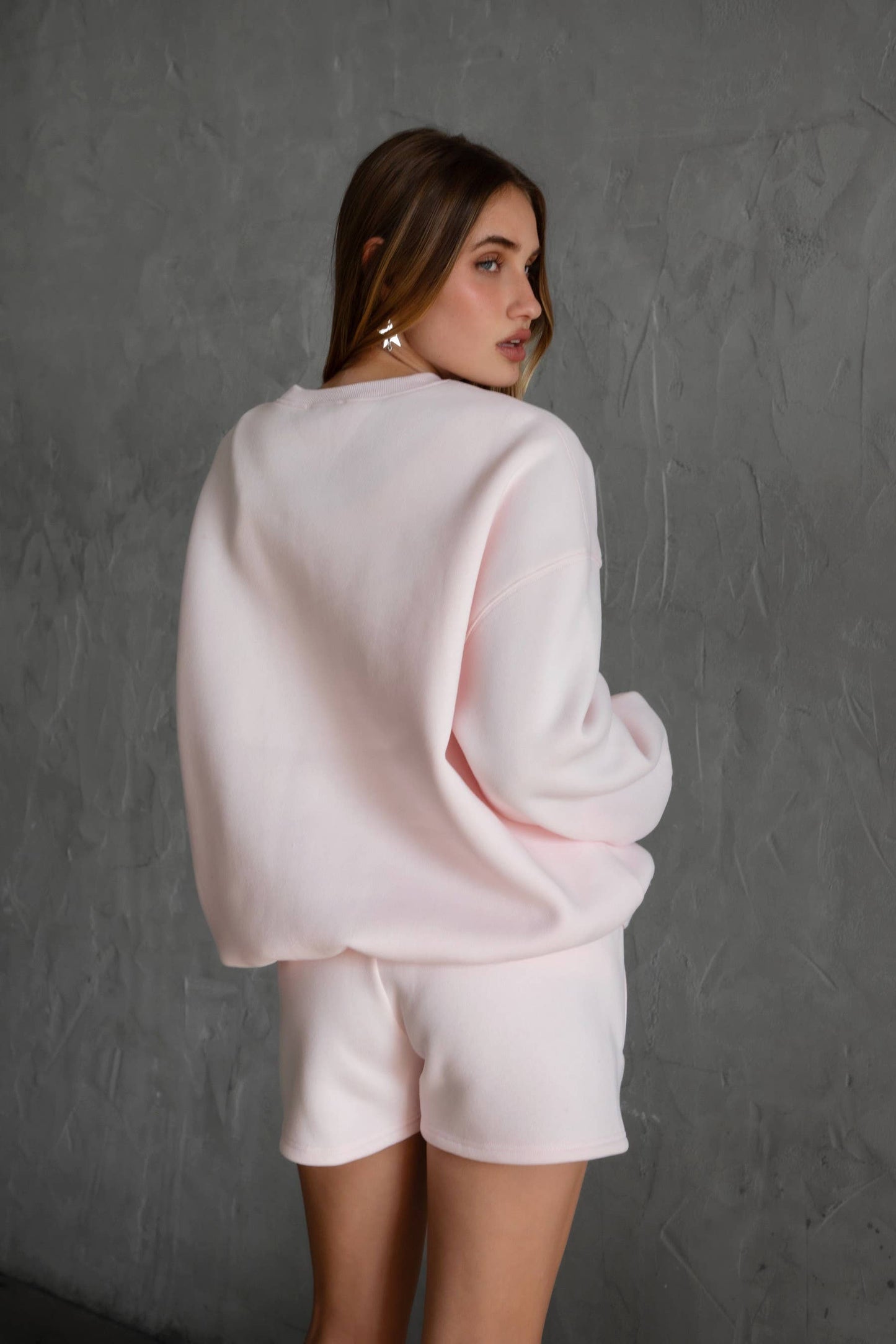 TICTOC - MOMO Plush Fleece Lounge High Waist Fleece Shorts: Blush / 3 SMALL 2 MEDIUM 1 LARGE