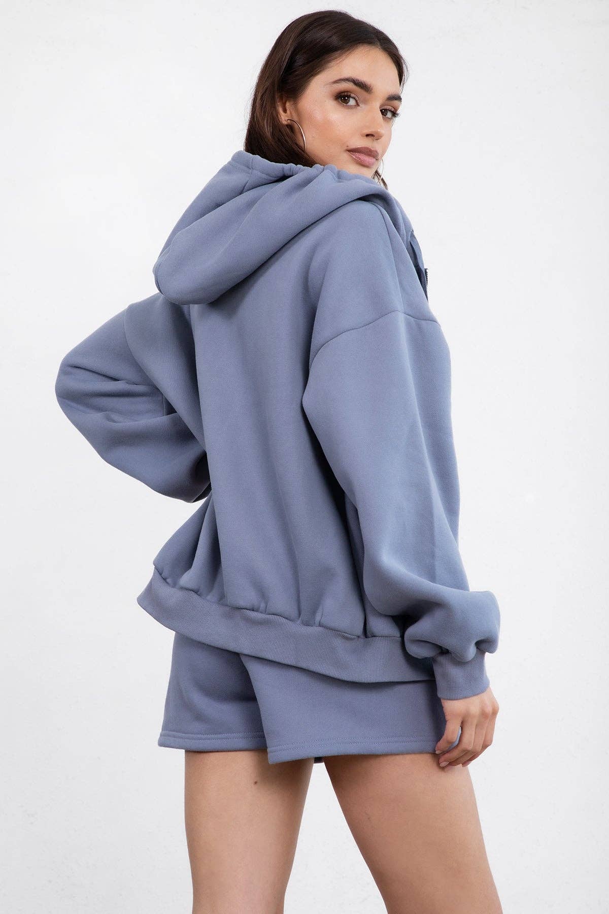 TICTOC - MOMO Plush Fleece Lounge High Waist Fleece Shorts: Blush / 3 SMALL 2 MEDIUM 1 LARGE