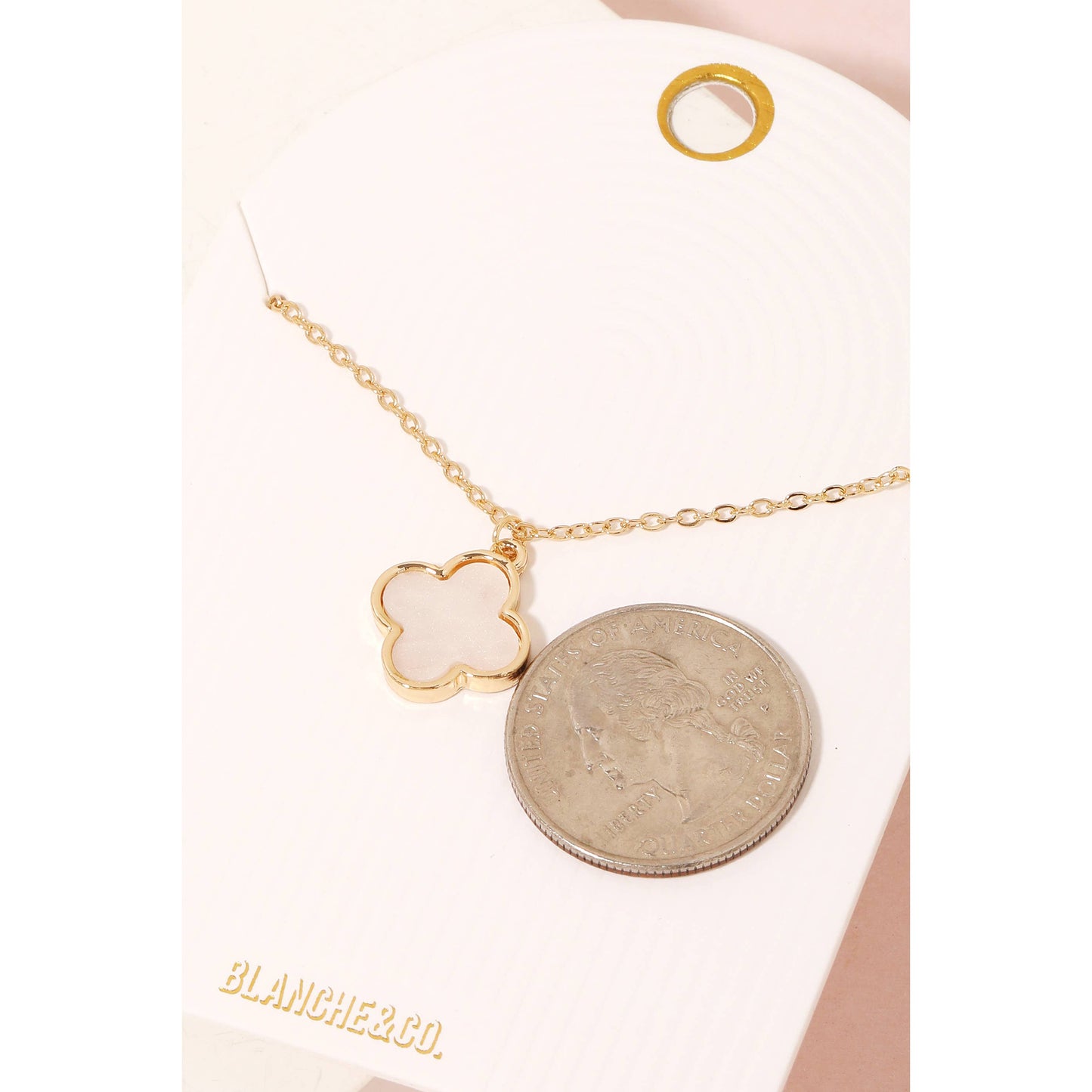 Anarchy Street - Mother Of Pearl Clover Pendant Necklace: GCM