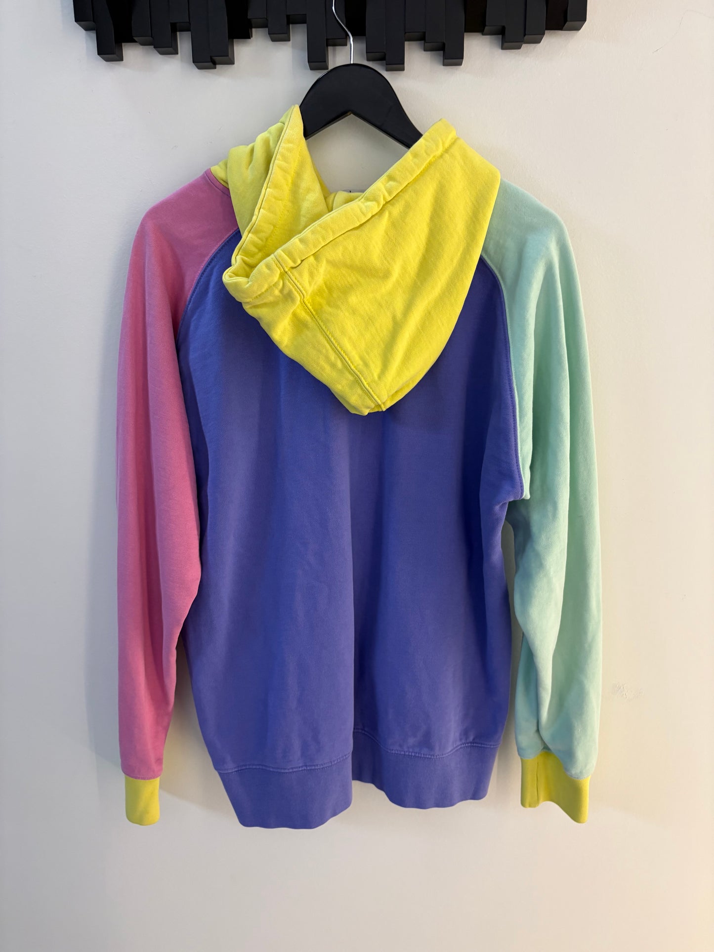 Teddy Fresh Pastel Colorblock Hoodie Purple Pink Mint Yellow