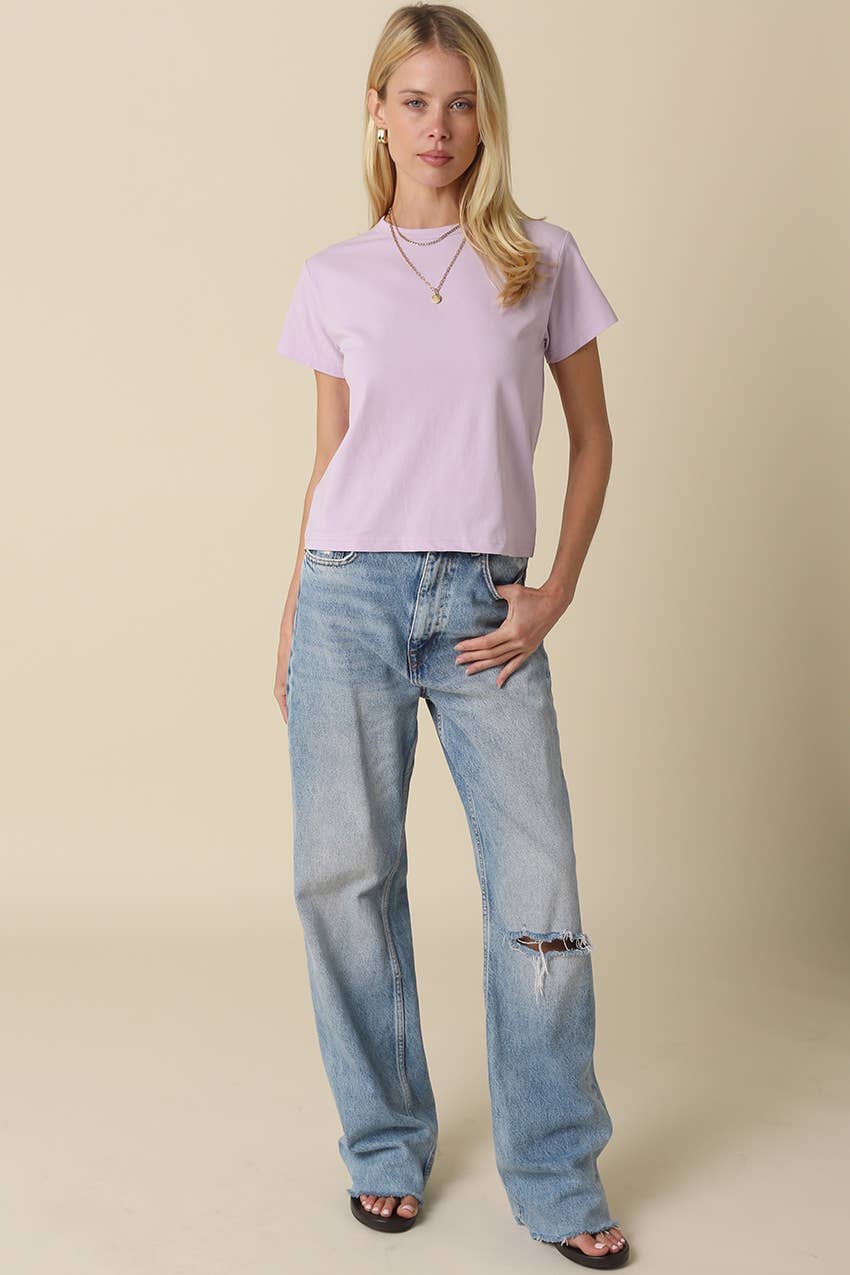 Olivaceous - Maia Classic Crewneck T-Shirt: White / Contemporary / M