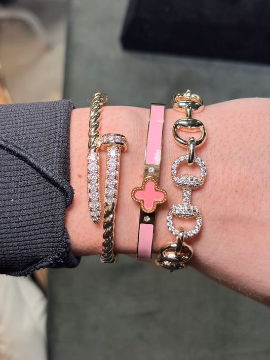 Valentine’s Day Pink Luxe Gold Bracelet Stack Gift Set