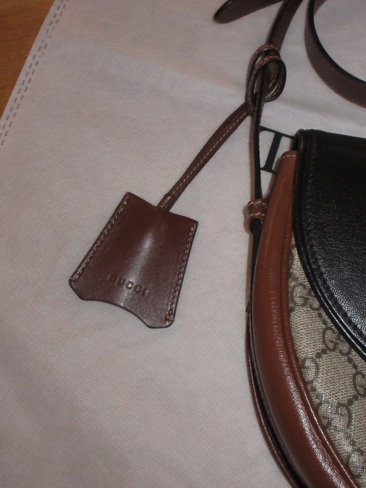 Gucci GG Supreme Canvas & Leather Half Moon Crossbody