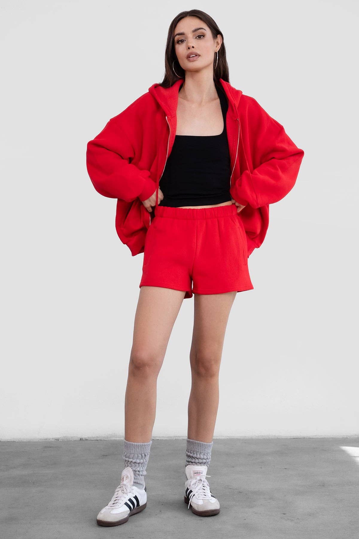 TICTOC - MOMO Plush Fleece Lounge High Waist Fleece Shorts: Blush / 3 SMALL 2 MEDIUM 1 LARGE