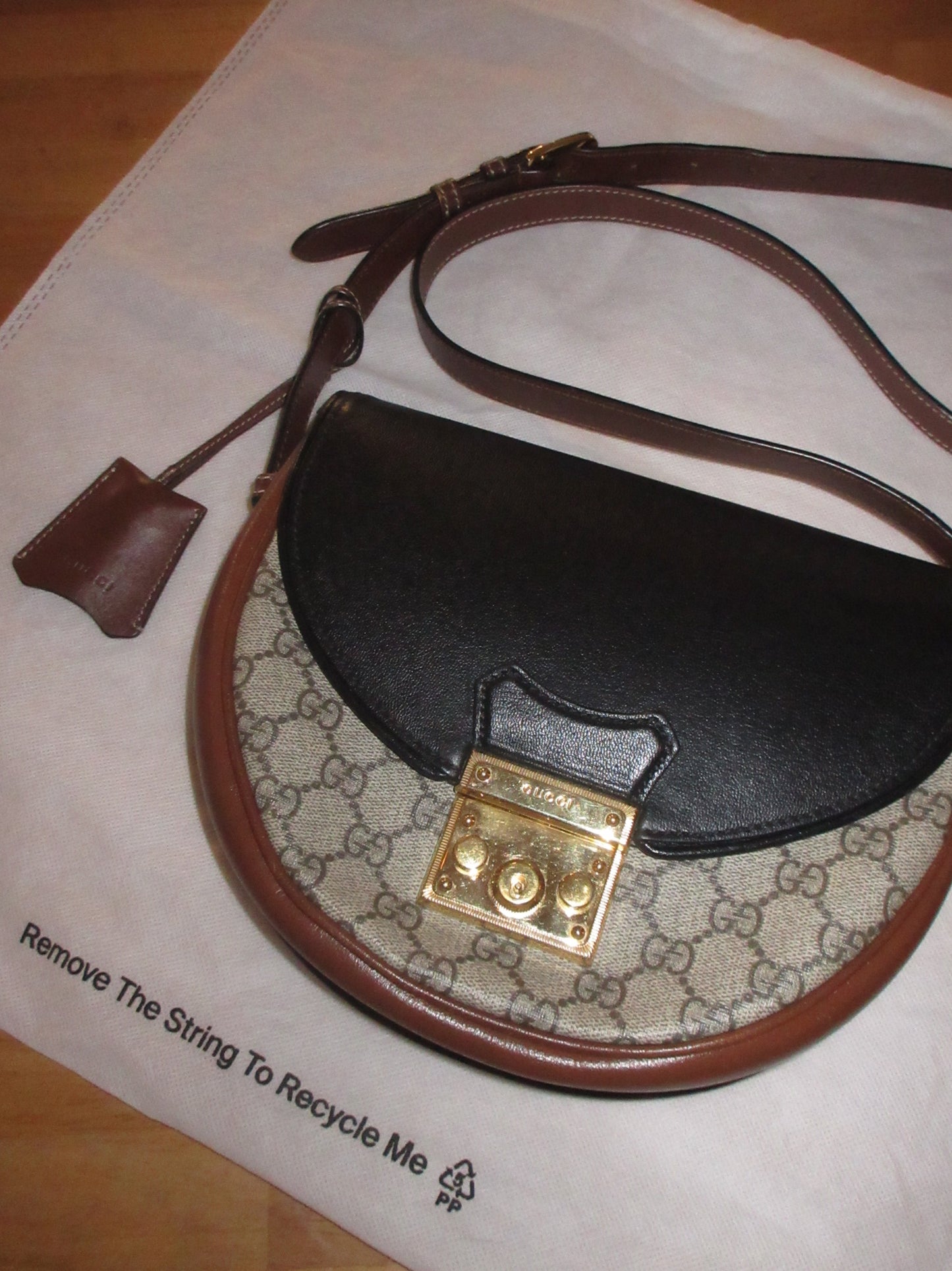 Gucci GG Supreme Canvas & Leather Half Moon Crossbody