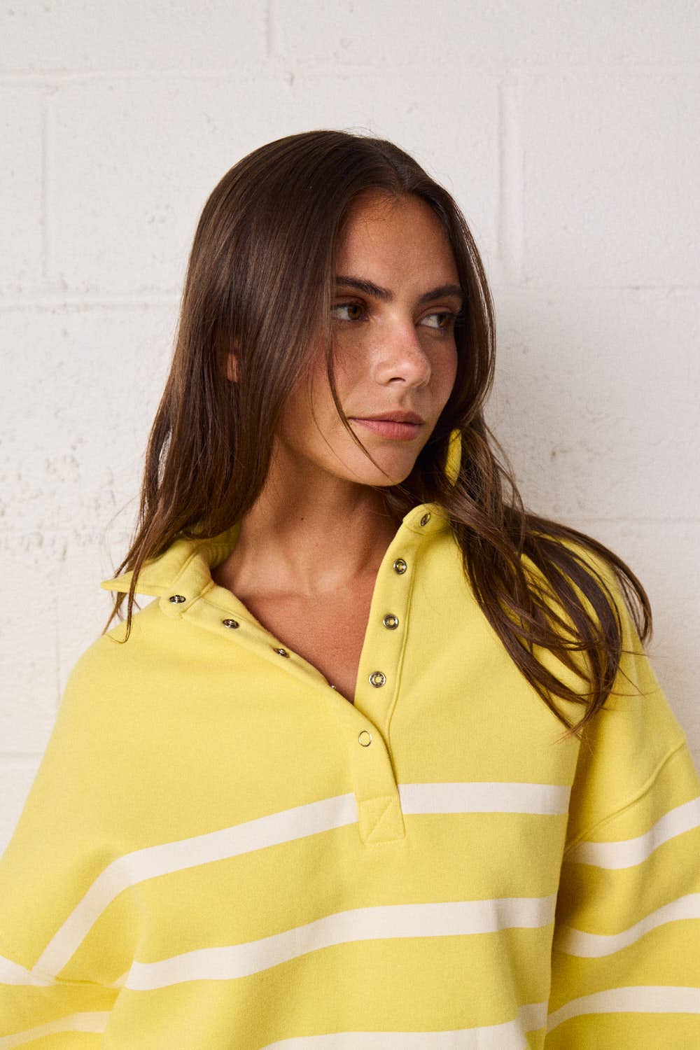 Papermoon - PT50478 - Addison Stripe Pullover: Pink/White / S-M-L (3-2-1)