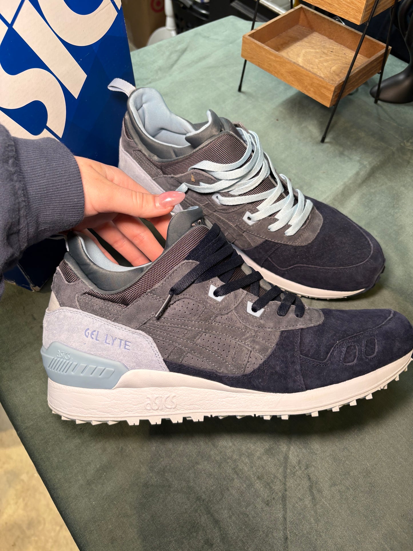 ASICS Gel-Lyte Lifestyle Sneakers – Grey & Navy Suede