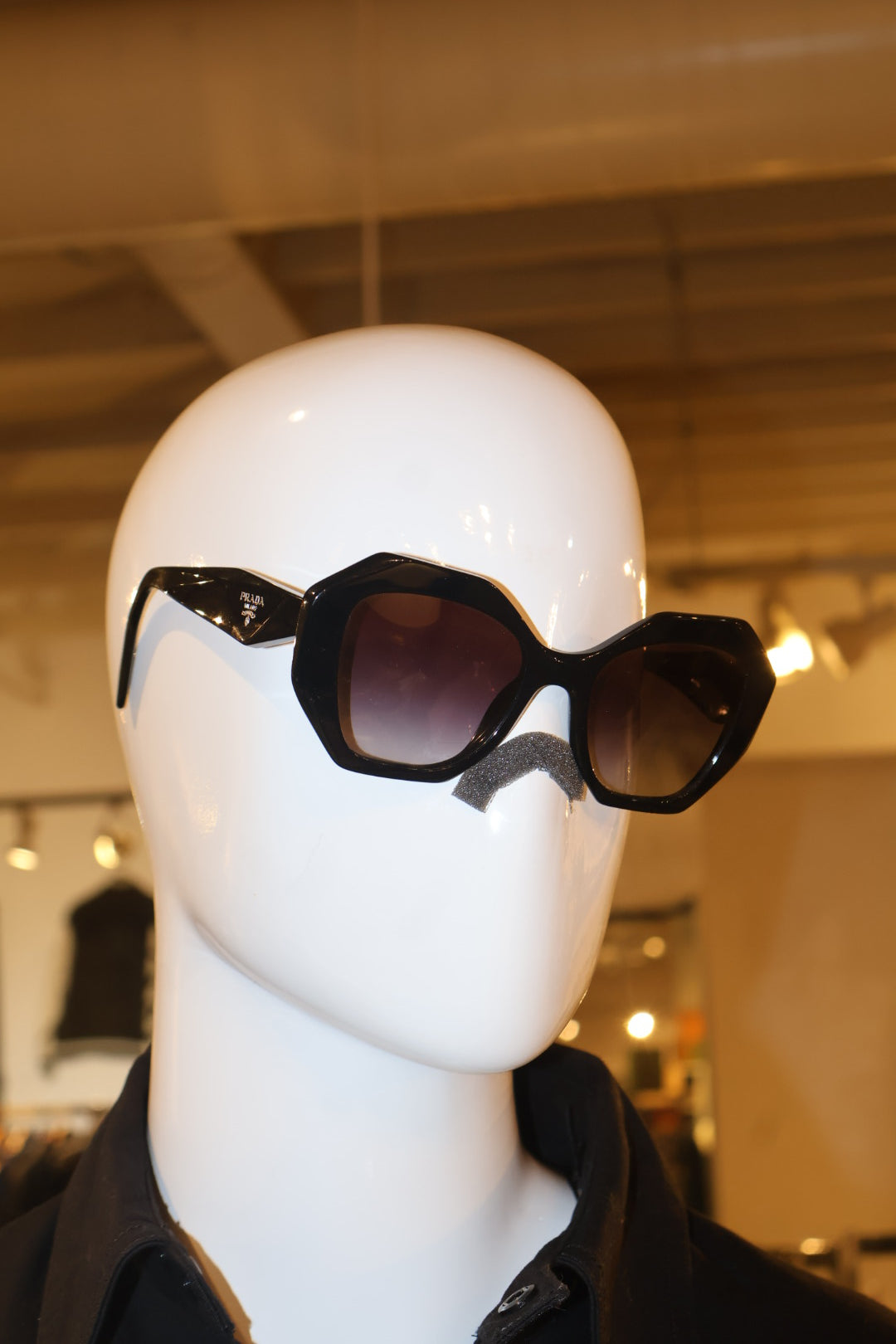 Prada Oversized Geometric Black Sunglasses
