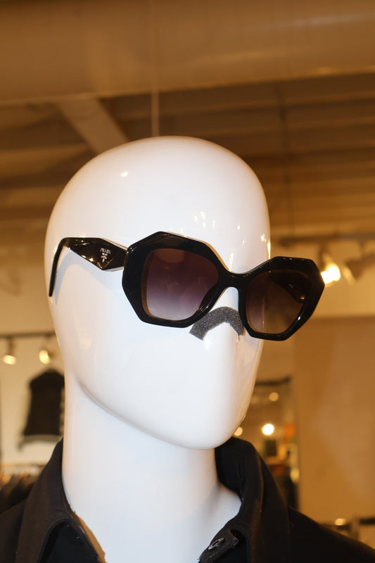 Prada Oversized Geometric Black Sunglasses