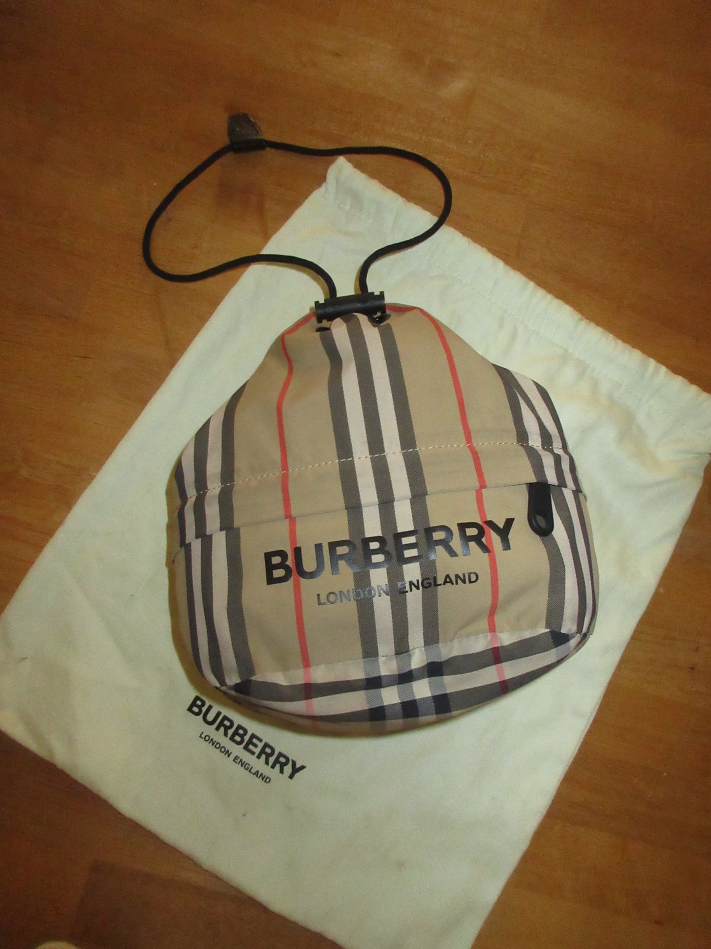 Burberry Packable Logo Drawstring Backpack