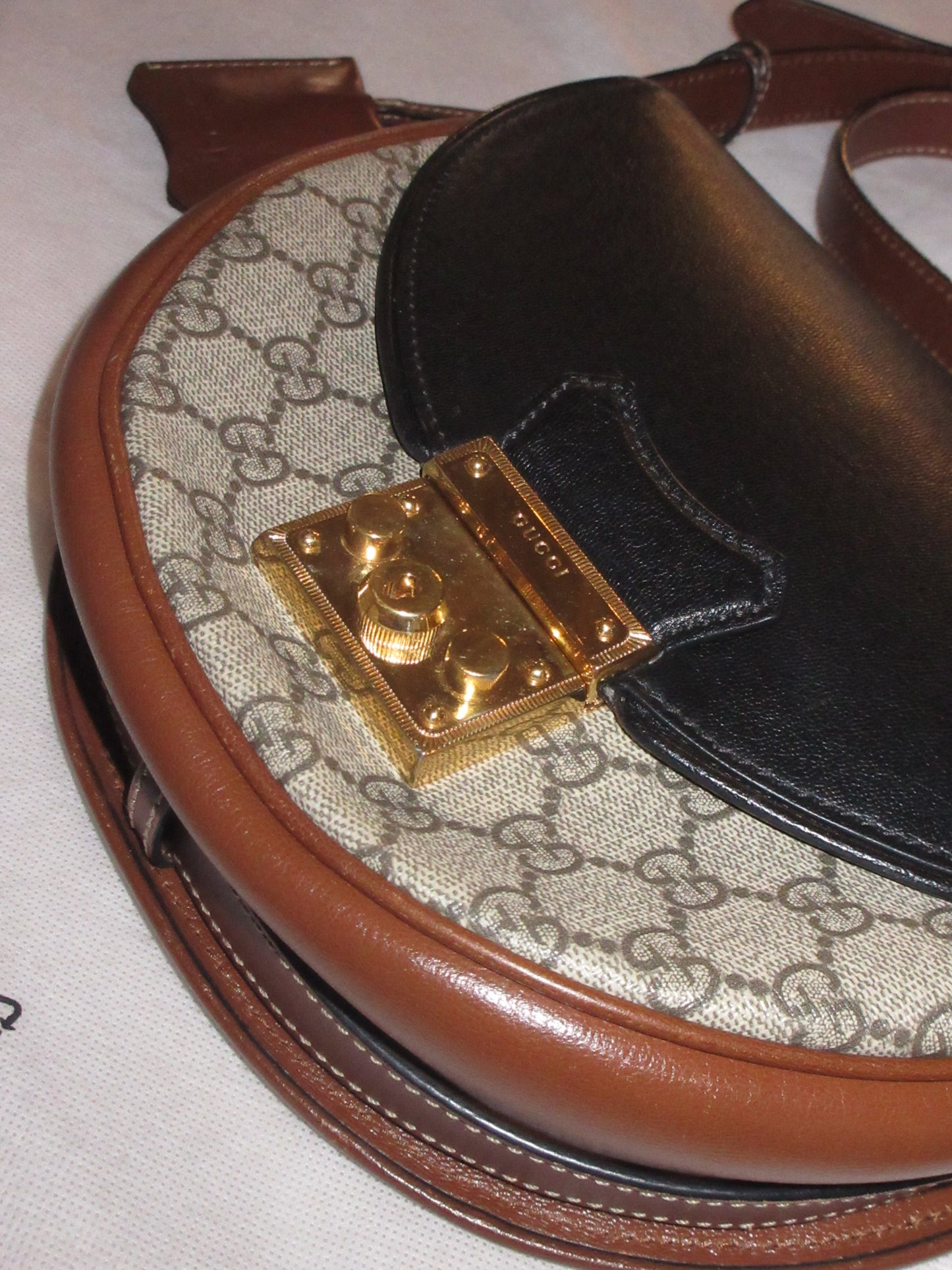 Gucci GG Supreme Canvas & Leather Half Moon Crossbody