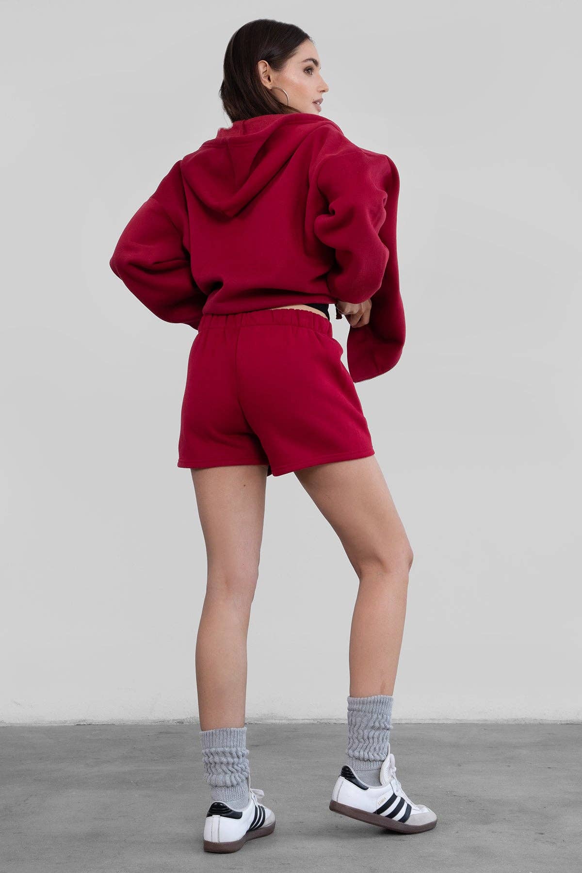 TICTOC - MOMO Plush Fleece Lounge High Waist Fleece Shorts: Blush / 3 SMALL 2 MEDIUM 1 LARGE