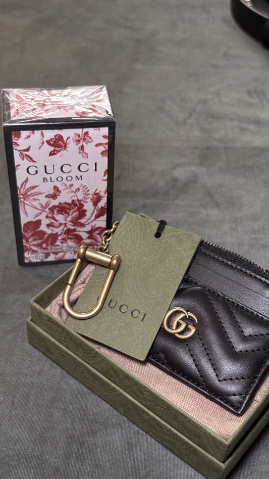 BRAND NEW Luxury Gucci Bloom Perfume & GG Marmont Card Holder Valentine’s Gift Bundle