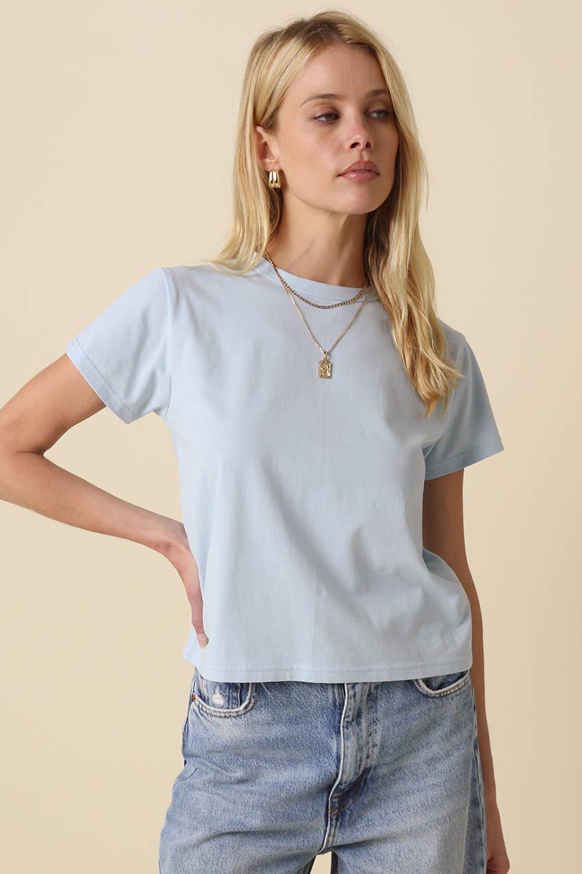 Olivaceous - Maia Classic Crewneck T-Shirt: White / Contemporary / L