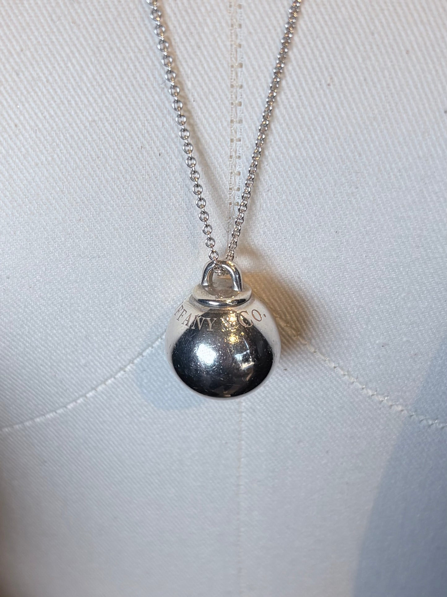 Tiffany & Co. Sterling Silver Bell Pendant Necklace