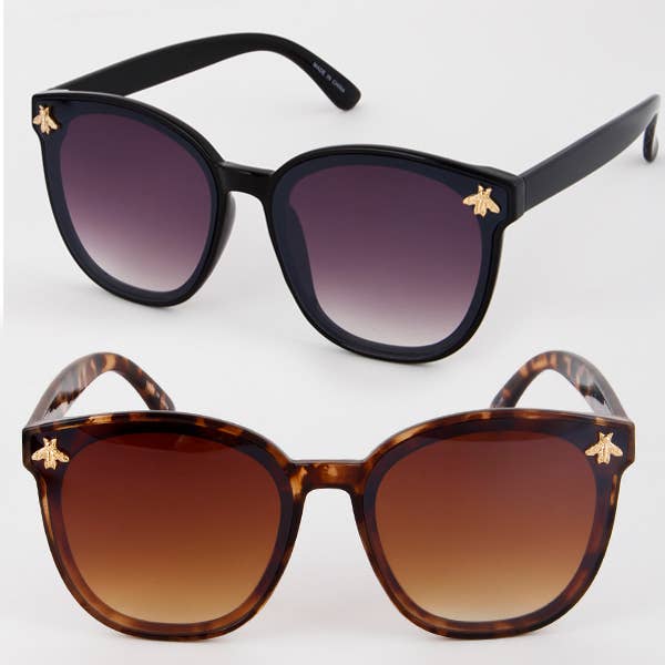 anbfashion - Butterfly Bee Studded Fashion Sunglasses: Mix