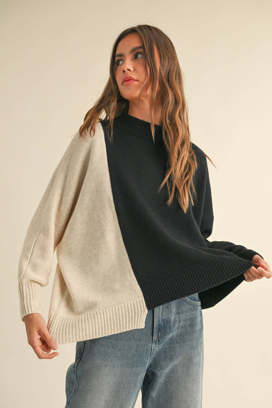 Two Toned Urban Knit Sweater