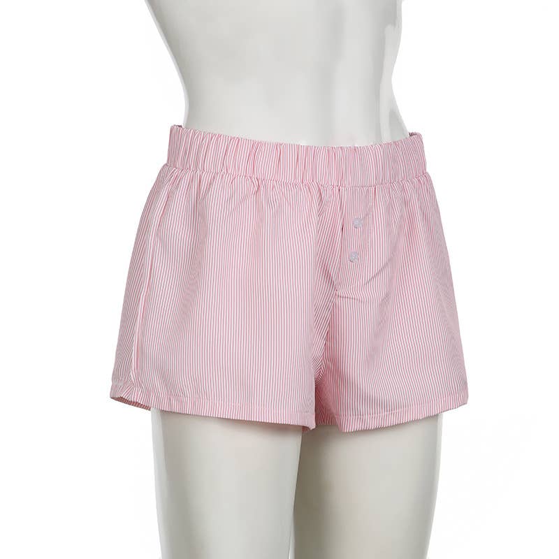 HIDDENBRAND - Hang out Baby Blue Stripe Boxer Shorts - 2 COLORS: Pink / L