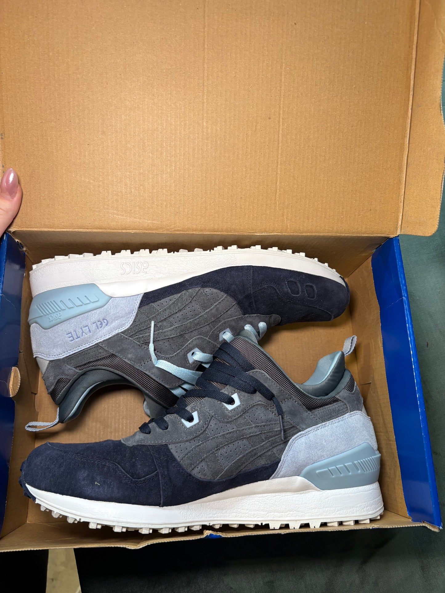 ASICS Gel-Lyte Lifestyle Sneakers – Grey & Navy Suede