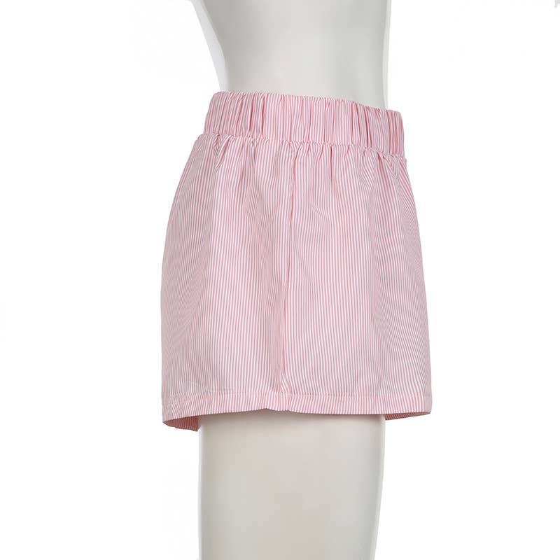 HIDDENBRAND - Hang out Baby Blue Stripe Boxer Shorts - 2 COLORS: Pink / L