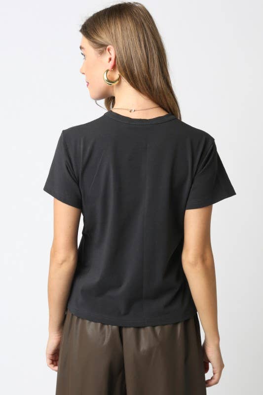 Olivaceous - Maia Classic Crewneck T-Shirt: White / Contemporary / M