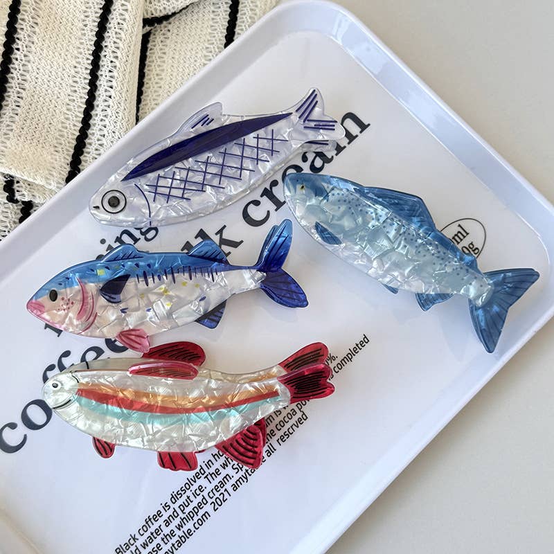 MKS America - Fish Shape Hair Claw Clips Ocean Fish Jaw Barrette: SpotFish / M