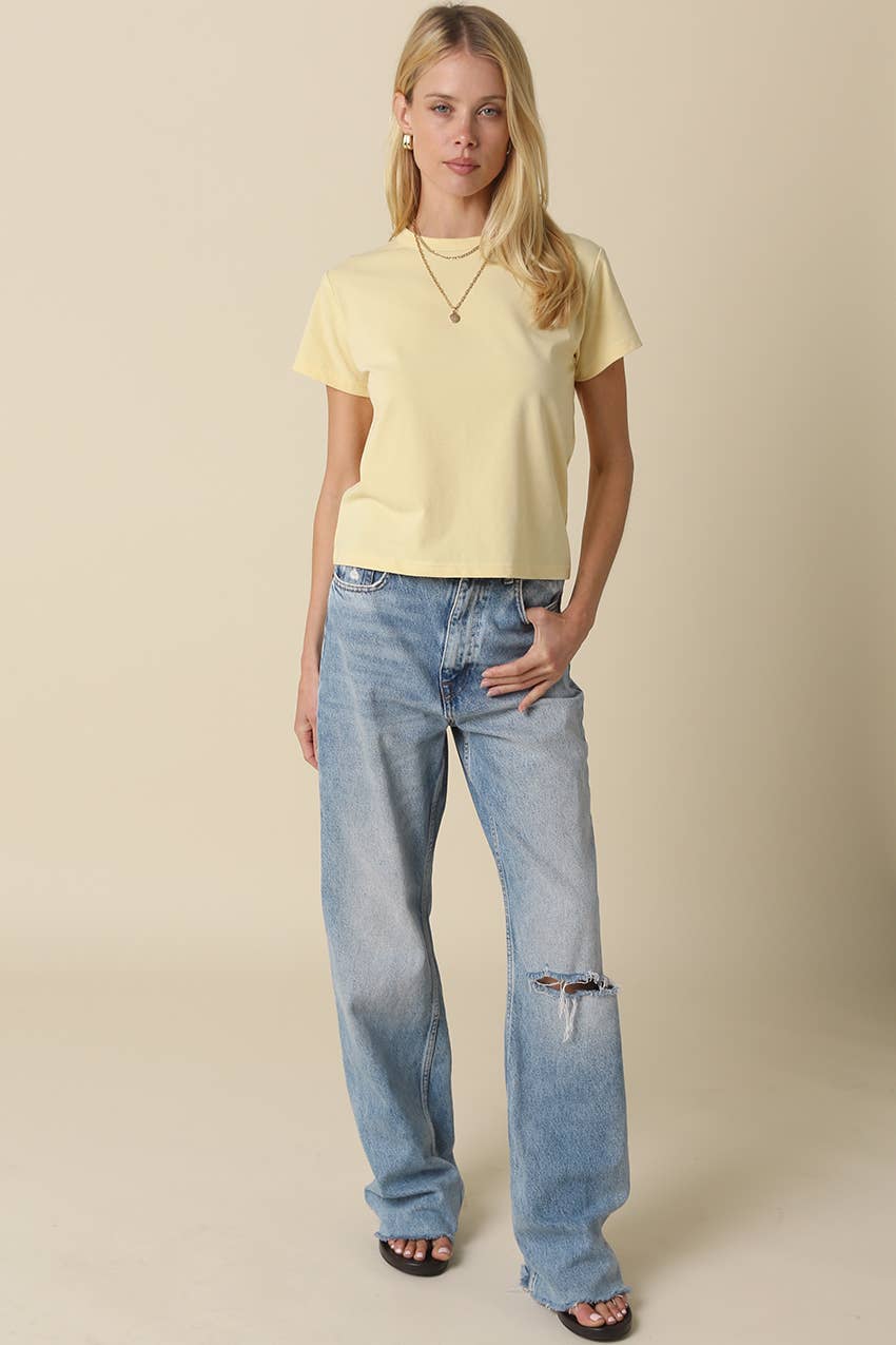 Olivaceous - Maia Classic Crewneck T-Shirt: White / Contemporary / M